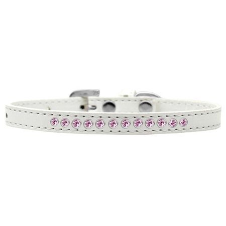 MIRAGE PET PRODUCTS 0.38 in. Light Pink Crystal Puppy CollarWhite Size 16 611-06 WT-16